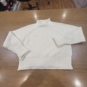 Harper Heritage Sweater Womens Medium White Chunky Knit Turtleneck Pullover